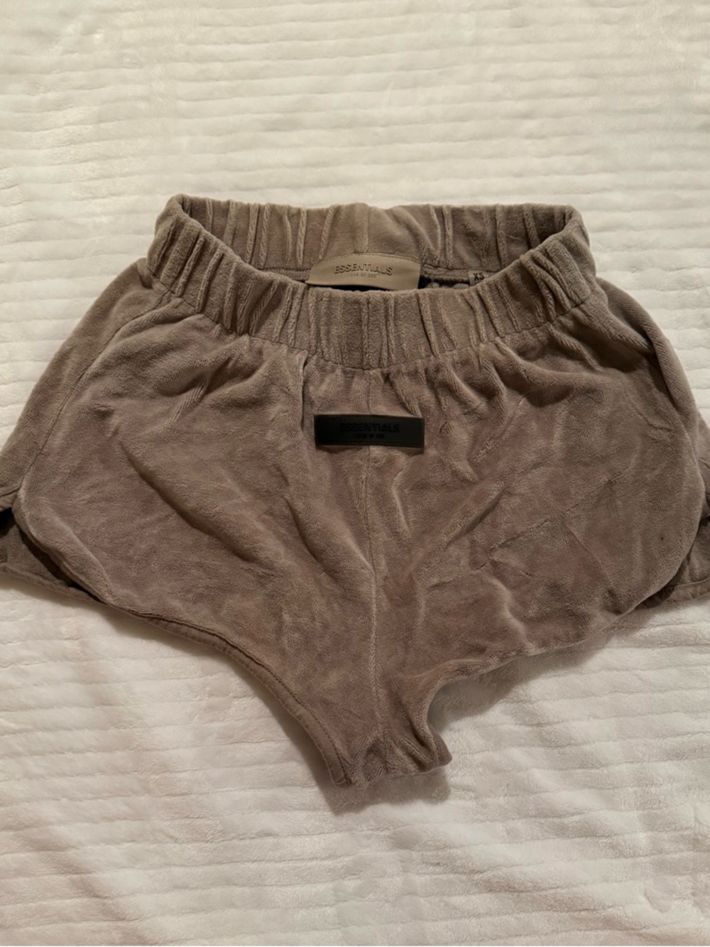 ESSENTIALS fear of God Women’s Taupe Terry Athletic Shorts